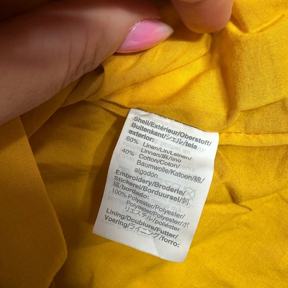 J. Crew Mustard Yellow Floral Embroidered Tank Top - Picture 7 of 8